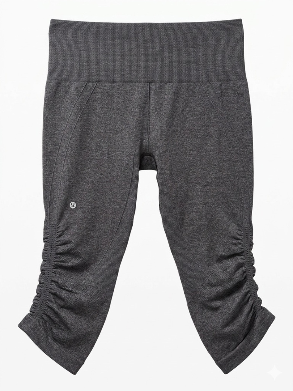 lululemon athletica Dark Charcoal Ruched Capri Leggings